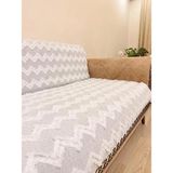 Montana Home çekyat Örtüsü Premium Zigzag Dokuma Koltuk Şalı (170X210 Cm) - 170 x 210 cm - Gri