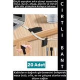 Montanjsız Masa Üstü Ev Ofis Kablo Karışıklık Düzenleyici Şık Kendinden Yapışkanlı Cırt Bant 20 Adet