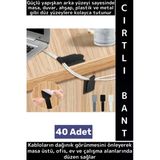 Montanjsız Masa Üstü Ev Ofis Kablo Karışıklık Düzenleyici Şık Kendinden Yapışkanlı Cırt Bant 40 Adet