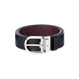 Montblanc At Nalı Toka Baskılı SiyahMosto 35 mm Çift Taraflı Deri Kemer 131176