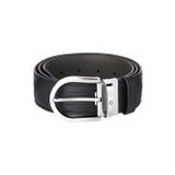 Montblanc At Nalı Tokalı Baskılı Siyah 40 mm Deri Kemer 131172