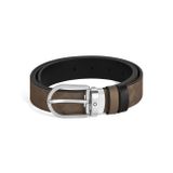 Montblanc At Nalı Tokalı Kahve - Siyah 30 mm Çift Taraflı Deri Kemer 220982