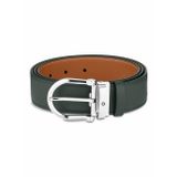 Montblanc At Nalı Tokalı Yeşil-Ten Rengi 35 mm Çift Taraflı Deri Kemer 129440
