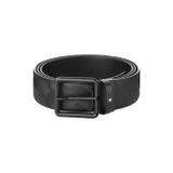 Montblanc Baskılı SiyahDüz Siyah 35 mm Çift Taraflı Deri Kemer 131183