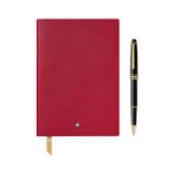Montblanc Meisterstück Classique Altın Kaplama Rollerball Kalem & 146 Kırmızı Not Defteri Set 123754