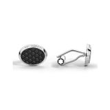 Montblanc Meisterstück Geometrik Siyah Lake Kakmalı Oval Kol Düğmesi 134468