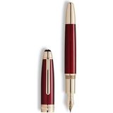 Montblanc Meisterstück Solitaire Altın Saat Dolma Kalem - F Uç 133023 - Bordo