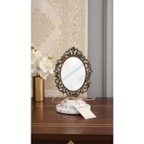Montdekor El Yapımı Mermer Taşlı Bronz Çerçeveli Ayna (10x10x20 cm)