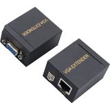 Monte Lua VGA Extender, CAT5E/CAT6 Kablo Ile, VGA Uzatıcı, VGA Verici + Alıcı, Siyah, 60 M,