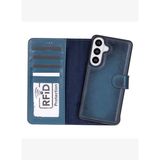 MONTE Midnight Blue Samsung Galaxy S26 Plus (6.7") Hakiki Deri Çıkarılabilir Cüzdanlı Telefon Kılıfı