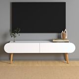 Monte Sehpa Lotus Retro Tasarımlı TV Ünitesi 120 cm Suntalam Malzemeden Beyaz Renk