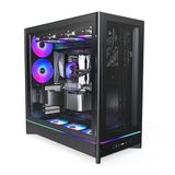 MONTECH HS01 PRO, ATX Mid-Tower PC Kasası, Oyun Bilgisayarı, Yüksek Hava Akışı, Ters Çevrilebilir Düzen, Mesh Ön Panel, 5X ARGB PWM Fan Önceden Yüklenmiş, Gömme Tasarım, Aletsiz Paneller, Siyah