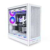 MONTECH HS01 PRO, ATX orta boy kasa bilgisayar kasası, oyun bilgisayarı, yüksek hava akışı, ters çevrilebilir düzen, file ön plaka, 5 x ARGB PWM fan, önceden yüklenmiş, batan tasarım, aletsiz paneller