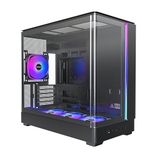 MONTECH King 15 PRO Micro-ATX PC Kasası, Kavisli Panoramik Cam, Baca Hava Akışı, 360 mm Radyatör Desteği, Yüksek Performanslı Sistemler için Kompakt Yapı, Fan Hubı ile Önceden Takılmış 4 ARGB PWM Fan