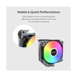 Montech NX400 Argb - Cpu Soğutucu, Tek Kule, 4 Gelişmiş Isı Borusu, 52 Kanatlı Isı Emici, E28, 120 mm Fdb Statik Basınçlı Fan, 28 mm Fan Kalınlığı, Köşe Kapağı Ayak Pedleri, Argb - Siyah - 0 - Siyah
