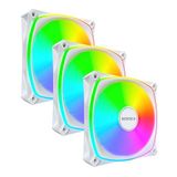 MONTECH RX120 PRO ARGB PWM 120mm Fan 3'lü Paket, Üst Düzey, Ters Bıçak, 360° ARGB Aydınlatma, Tüfek Yataklı, Sessiz Düşük Gürültülü, 600–1600 RPM, Fan Göbeği Dahil, REVERSE Fan, Beyaz Renk