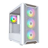MONTECH XR Ahşap, Hakiki Siyah Ceviz Ön, ATX Mid-Tower PC Oyun Kasası, Cam Yan Panel, 4 x 120 mm GF120 ARGB PWM Fanlar Önceden Takılmış, Beyaz