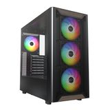 MONTECH XR ahşap ön yüz gerçek ceviz siyah, ATX PC oyun gövdesi, cam yan panel, 4 önceden yüklenmiş GF120 ARGB PWM fan, siyah