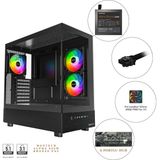 Montech XR Cam Panel Oyuncu Kasası Siyah + Alpha 80+ Bronze 850W ATX 3.1 Gen5.1 PSU + 6 Port Fan & ARGB Kontrolcü