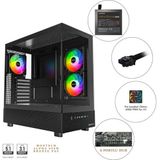 Montech XR Cam Panel Oyuncu Kasası Siyah Renk + Alpha 80+ Bronze 850W ATX 3.1 Gen5.1 PSU + 6 Port Fa