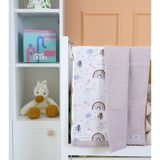 Montefair Gökkuşağı Manzarası Lila Bebek Battaniyesi 80 x 80 cm %100 Pamuk Muslin Kumaşlı Waffle Pike