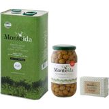 Monteida Erken Hasat Sızma Zeytinyağı Soğuk Sıkım 5 lt Teneke + Ayvaltık Kırma Zeytin 1000 ml Cam Zeytinyağı Sabunu 150 gr