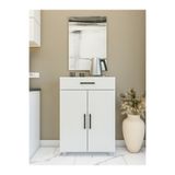 MONTENERO Alçak Çekmeceli Dolap 2 Kapaklı Çok Amaçlı Mutfak Banyo Depolama Beyaz 70x103 Cm
