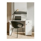 MONTENERO Çalışma Masası Sade Beyaz Çekmeceli Dolaplı Bilgisayar Masası 111x75 Cm Kitaplıksız