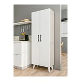 MONTENERO Cordoba Çok Amaçlı Dolap 2 Kapaklı 6 Raflı Sığ Derinlik Banyo Hol 60x170 Cm