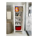 MONTENERO Dar Banyo Dolabı Süpürgelik Kova Paspas 2 Kapaklı Küçük Boy Beyaz 54x165 Cm