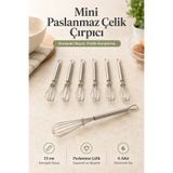 Monteor Mini Paslanmaz Çelik Çırpıcı 13 cm Yumurta Sos İçecek Karıştırıcı (6 Adet)