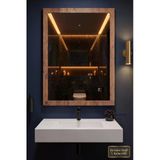 Montesev 76X54 Cm Antik Ahşap Dik Dekoratif Ayna Banyo Oda Lavabo Wc Dresuar Koridor Konsol Mutfak Makyaj Boy Aynası