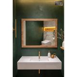 Montesev 76X54 Cm Antik Ahşap Yatay Dekoratif Ayna Banyo Oda Lavabo Wc Dresuar Koridor Konsol Mutfak Makyaj Boy Aynası