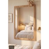 MONTESEV 90x68 cm Antik Ahşap Dik Dekoratif Ayna Dresuar Boy Koridor Konsol Aynası Banyo Oda Lavabo Wc Mutfak Makyaj Aynası