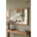 MONTESEV 90x68 cm Antik Ahşap Yatay Dekoratif Ayna Dresuar Boy Koridor Konsol Aynası Banyo Oda Lavabo Wc Mutfak Makyaj Aynası