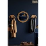 Montesev Antik Ahşap Dekoratif 3 Parça Portmanto Aynalı Askılık Set Oda Duvar Antre Hol Koridor Lavabo Makyaj Raflı Askılı Ayna - 30 X 43