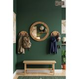 Montesev Antik Ahşap Dekoratif 3 Parça Portmanto Aynalı Askılık Set Oda Duvar Antre Hol Koridor Lavabo Makyaj Raflı Askılı Ayna - 55 X 69
