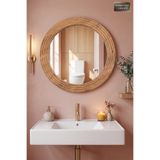MONTESEV Antik Ahşap Oval Dekoratif Ayna Banyo Wc Lavabo Aynası Dresuar Boy Koridor Oda Konsol Mutfak Makyaj Aynası (30x43)