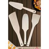 Montesev Doğal Diş Budak Ağacı Ahşap Tahta Kaşık Spatula Seti Ağaç Kaşık (4 Lü Set) DŞB-103 - Ahşap Rengi