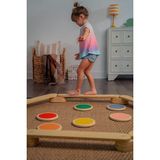 Montessori Ahşap Denge Kirişi, Denge Tahtası, Basamak Taşları, Aktivite Çocuk Oyuncağı(5 Sopa 5 Taş)