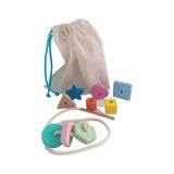 Montessori Ahşap Oyuncak - Giz Torbası Ve Ip Geçir Geometrik Şeki