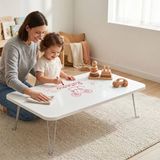 Montessori Aktivite Masası 90X50 Cm Katlanır Ayaklı Çocuk Oyun, Yemek Ve Etkinlik Masası