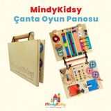 Montessori Aktivite ve Öğrenme Çantası Eğitici ve Geliştirici Ahşap Oyuncak Panosu - Renkli - Ahşap