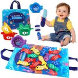 Montessori Balık Tutma Oyunu – 22 Parça Eğitici Bebek Oyuncağı | 1-3 Yaş | Cırt Cırtlı