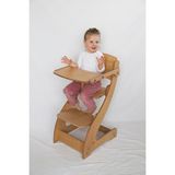 Montessori Bebaby Ahşap Mama Sandalyesi Bej - Kahverengi 6 Ay - 12 Yaş Arası Kolay Temizlenebilir