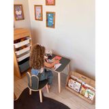 Montessori Çocuk Çalışma Aktivite Masası ve 1 Sandalye Set Bunny - Siyah