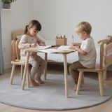 Montessori Çocuk Masası 1 Masa & 2 Bunny Kahverengi Sandalye