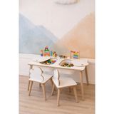 Montessori Çocuk Masası-oyun Masası-aktivite Masası-etkinlik Masası Takımı 2 Bulut Sandalye Beyazblt Beyaz