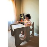 Montessori Çocuk Oyun & Aktivite & Çalışma Masa ve Sandalyesi 1-5 Yaş - Çok Renkli