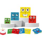 Montessori Eğitici Oyuncaklar-Rubik Matematik Bulmaca Oyunu 16 Küp 40 Kart ve Zil Eğitici Oyuncak - Rubik Emoji Bulmaca